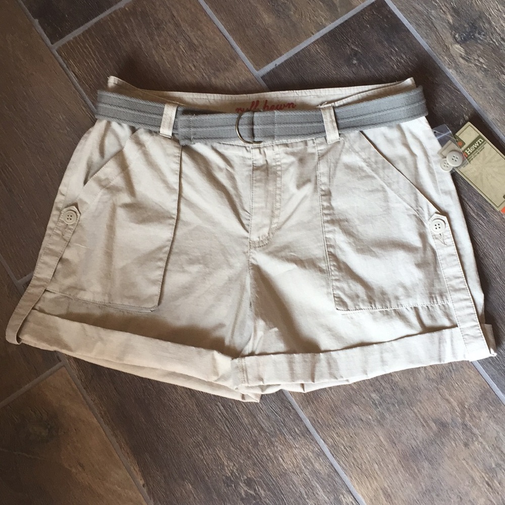 NWT Ruff Hewn Size 10 Khaki Shorts With Belt